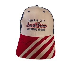 Traverse City Beach Bums Baseball Hat Stars Stripes Signed Patriotic Cap Mens